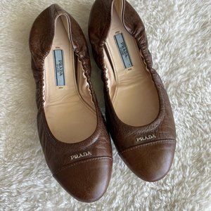 PRADA LEATHER Flats, Prada Calzature Donna Classic, TIMELESS